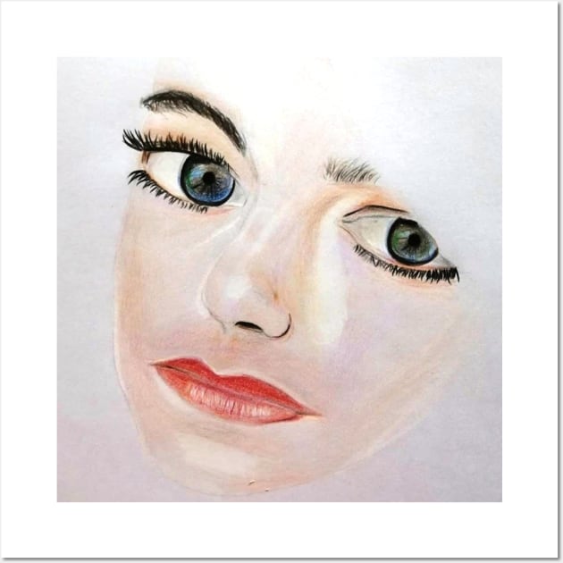 Heterochromia and an innocent face Wall Art by Art by Awais Khan